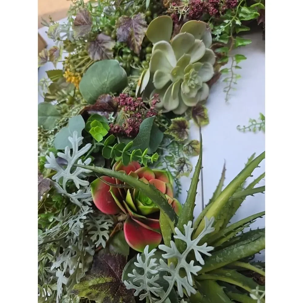 Succulent Green Wreath Eucalyptus 30